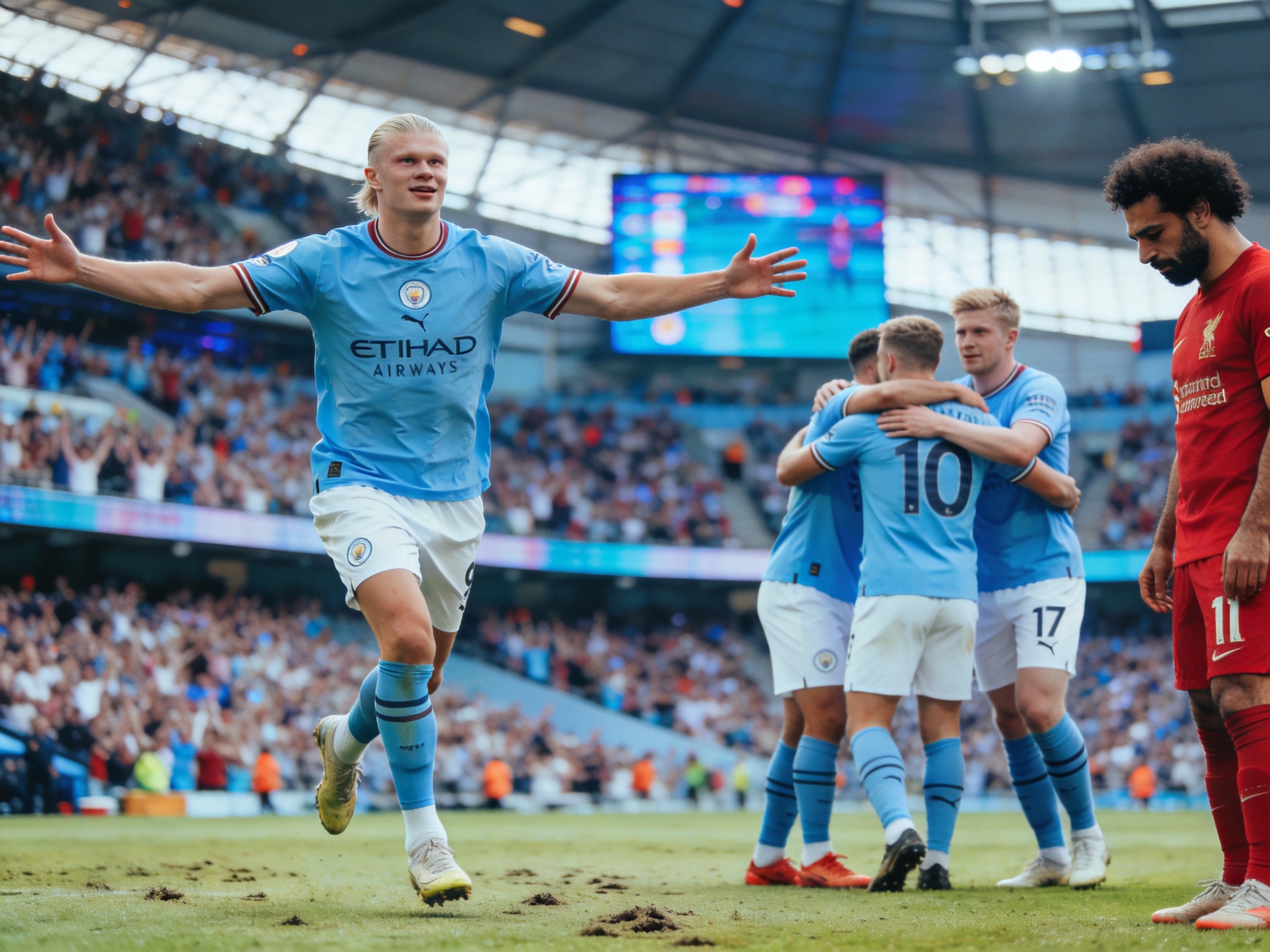 英超焦点战曼城3-1战胜利物浦的赛事战报图片